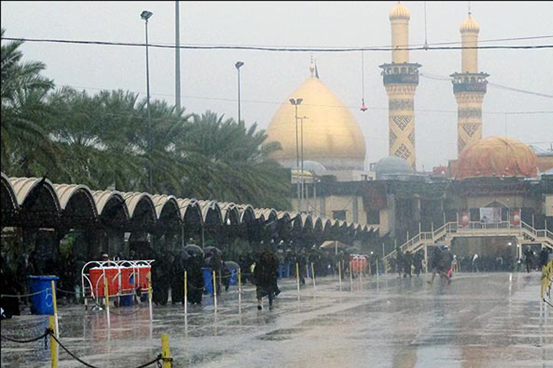 بارش پراکنده در کربلا و نجف