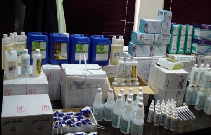 کشف اقلام بهداشتی و ضدعفونی کننده غیر مجاز در اراک