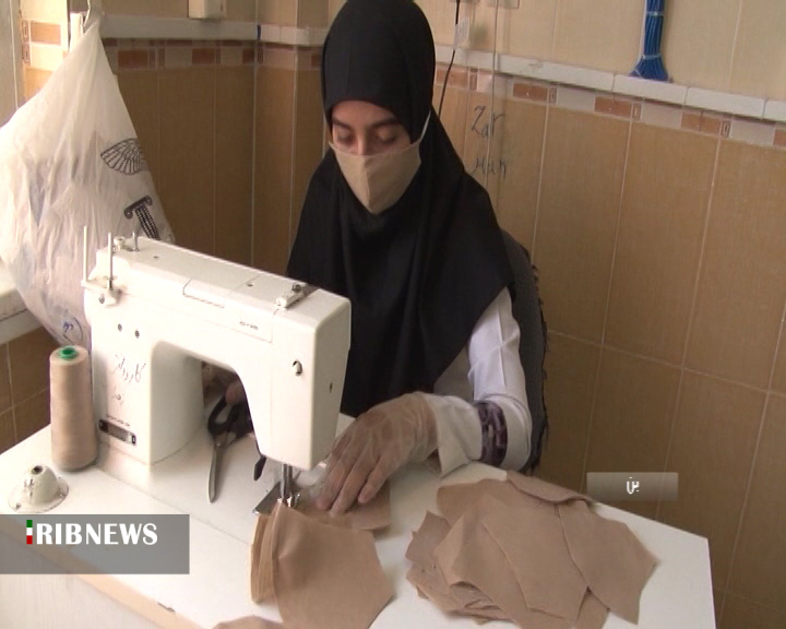 تولید ماسک بدست دانش آموزان دختر شهرستان بن