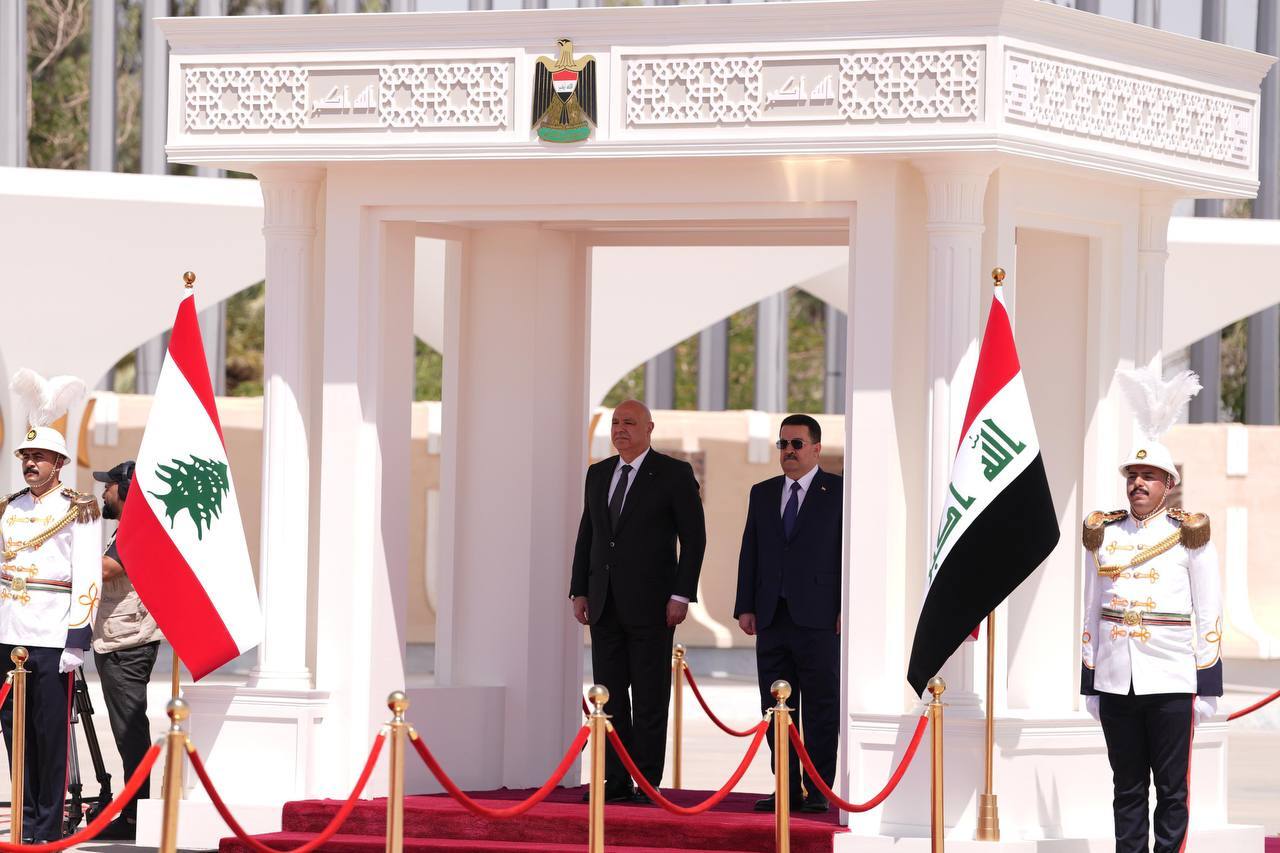 استقبال رسمی نخست وزیر عراق از رئیس جمهور لبنان