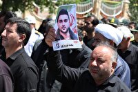 پیکر مطهر شهید مدافع وطن محمدرضا نوروزی در نیر تشییع شد