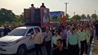 تشییع و خاکسپاری شهیدمدافع وطن در ورزنه