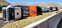 واژگونی تریلر در ورودی توره در استان مرکزی یک مصدوم بر جای گذاشت