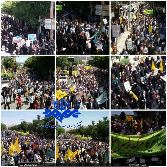 
گوشه هایی  از حضور گسترده مردم الیگودرز در راهپیمایی  روزجهانی  قدس
